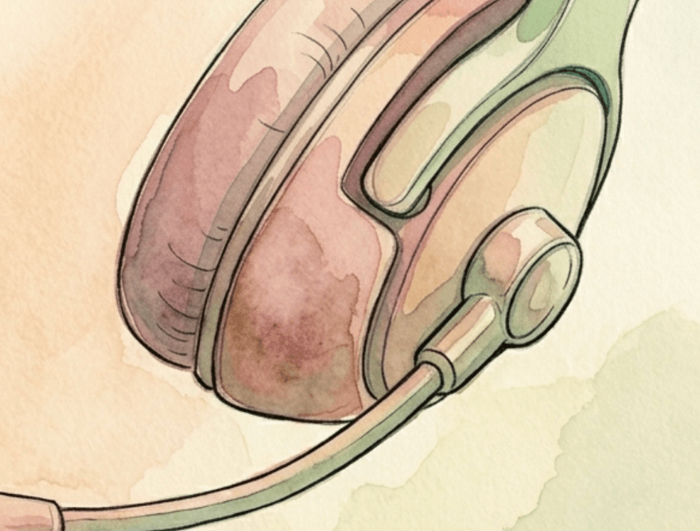 Voice agents watercolor illustration